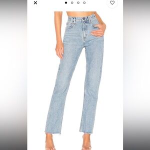 AGOLDE revolve Cherie high rise straight with rough hem size 28